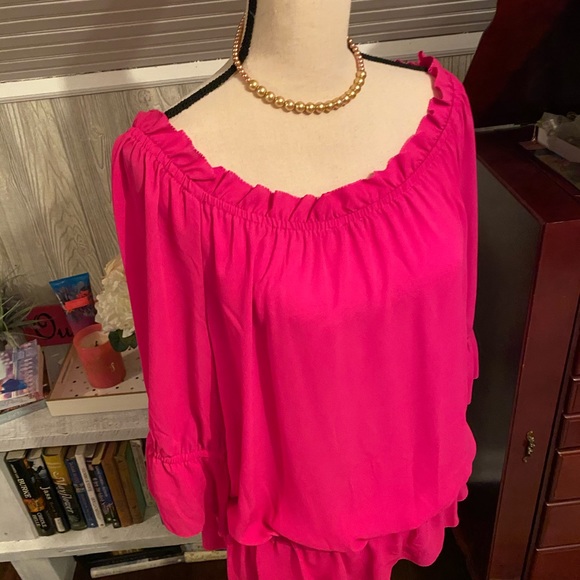 Lauren Ralph Lauren Tops - *LAUREN* Ralph Lauren Sz L Hot Pink Poet Top EUC